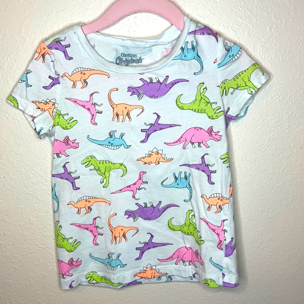 🦕OshKosh Girls 4T Neon Dinosaur Top🦕